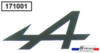 Autocollant noir Alpine "A" 85 x 45 mm