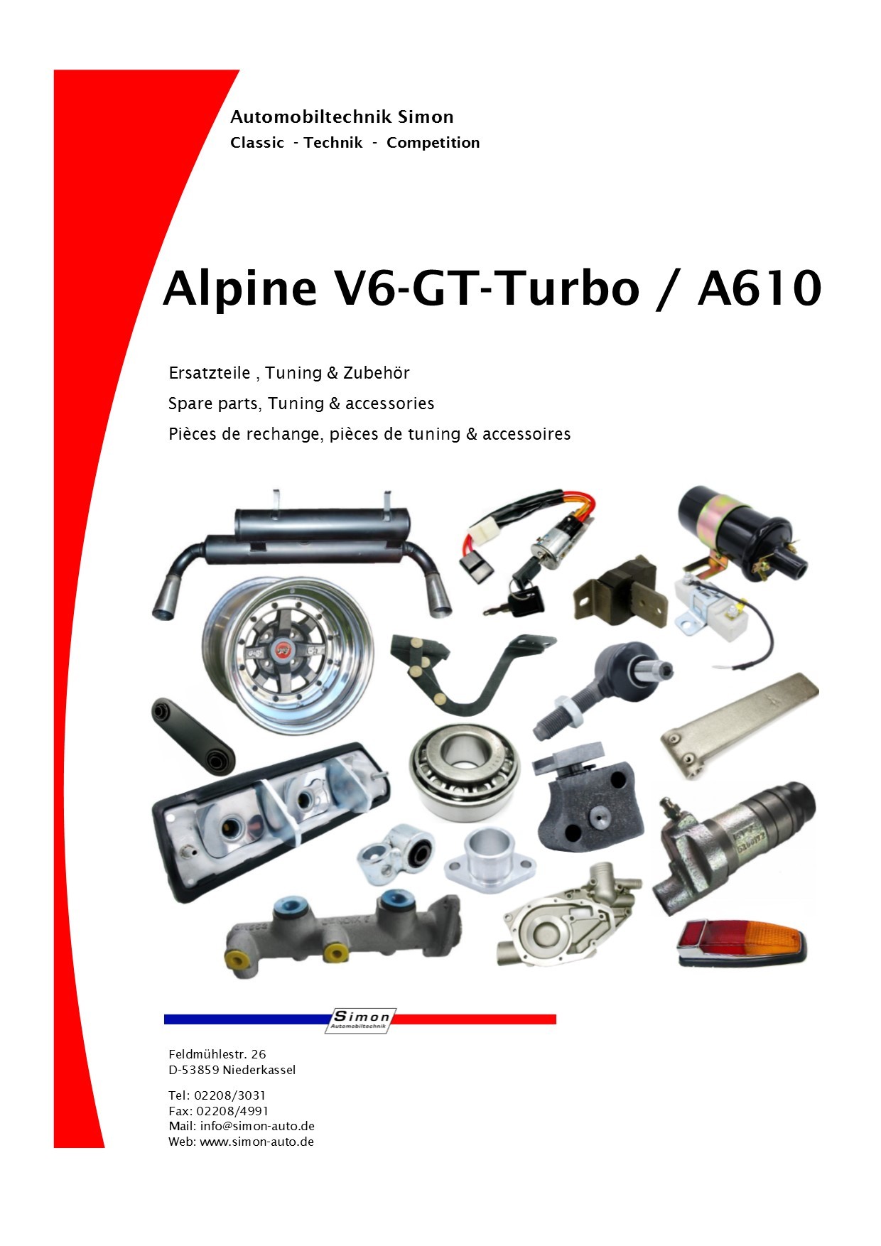 Ersatzteilkatalog Alpine D500 - D503 | A610 | V6-GT-Turbo